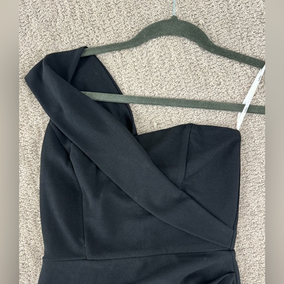 LULUS MYSTERIOUS MUSE ONE SHOULDER OFF THE SHOULDER TULIP MINI DRESS - Picture 7 of 7